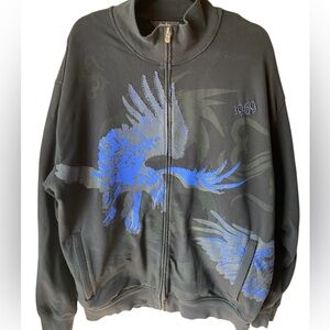 Vintage Sean John zip up sweatshirt, Eagles on front with bead detailing, XL